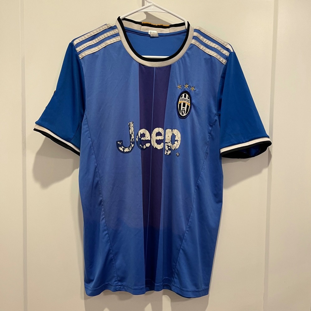Juventus Away Soccer Jersey Blue Jeep Sponsor Number 10 Short Sleeve Shirt